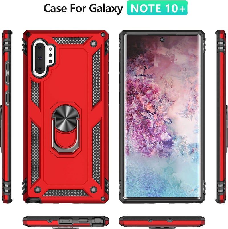 Aikcks for Samsung Galaxy Note10+ Plus 5G 360 Military-Grade housing with a Metal Rotating Ring and an Integrated Magnetic mounting Bracket for car Installation，Galaxy Note10 Plus 5G case （Armor） - Image 2